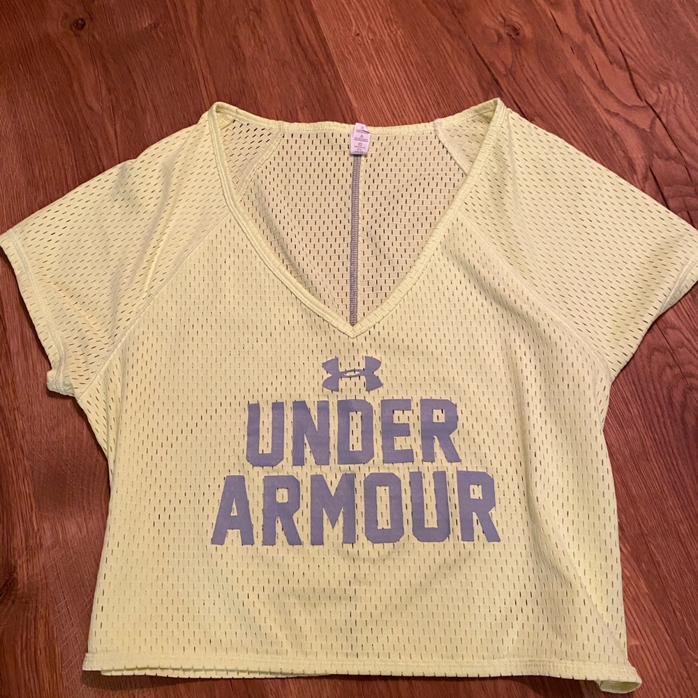 Neon yellow under armor top